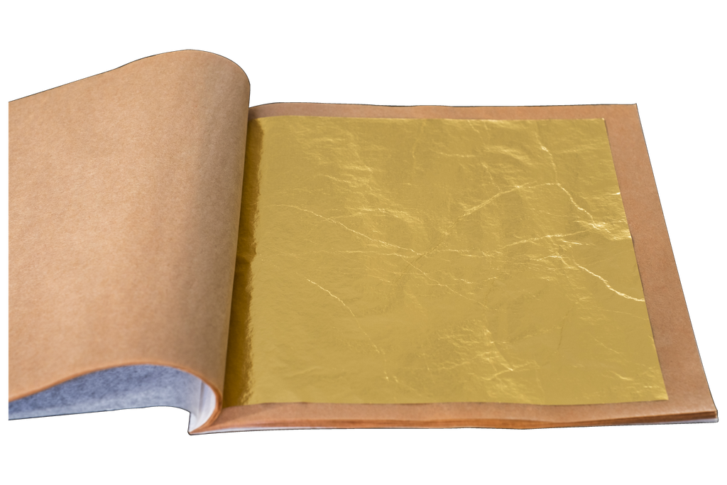 [23000840A] FEUILLE OR POUR EMAILLAGE 24 CTS 100x100 mm , env 0,6 gr par feuille