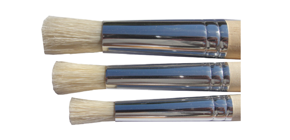 Pinceau à l'Orientale 394 RD Soie Ronde Bout Carré Virole Alu - N°06 - Dia. 10