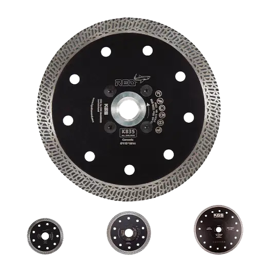 DISQUE 125 PLAT AL22.2mm  KGS RED K835  POUR DEKTON/CERAMIQUE