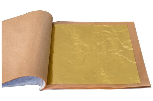[23000840A] FEUILLE OR POUR EMAILLAGE 24 CTS 100x100 mm , env 0,6 gr par feuille