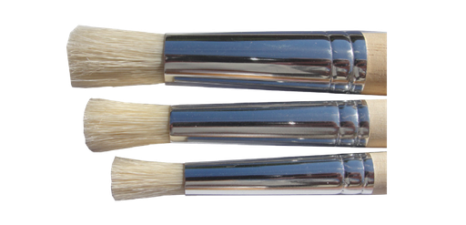 [22000541A] Pinceau à l'Orientale 394 RD Soie Ronde Bout Carré Virole Alu - N°04 - Dia. 8